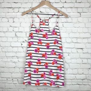 J. Crew Factory Racerback Cami Striped Floral Top